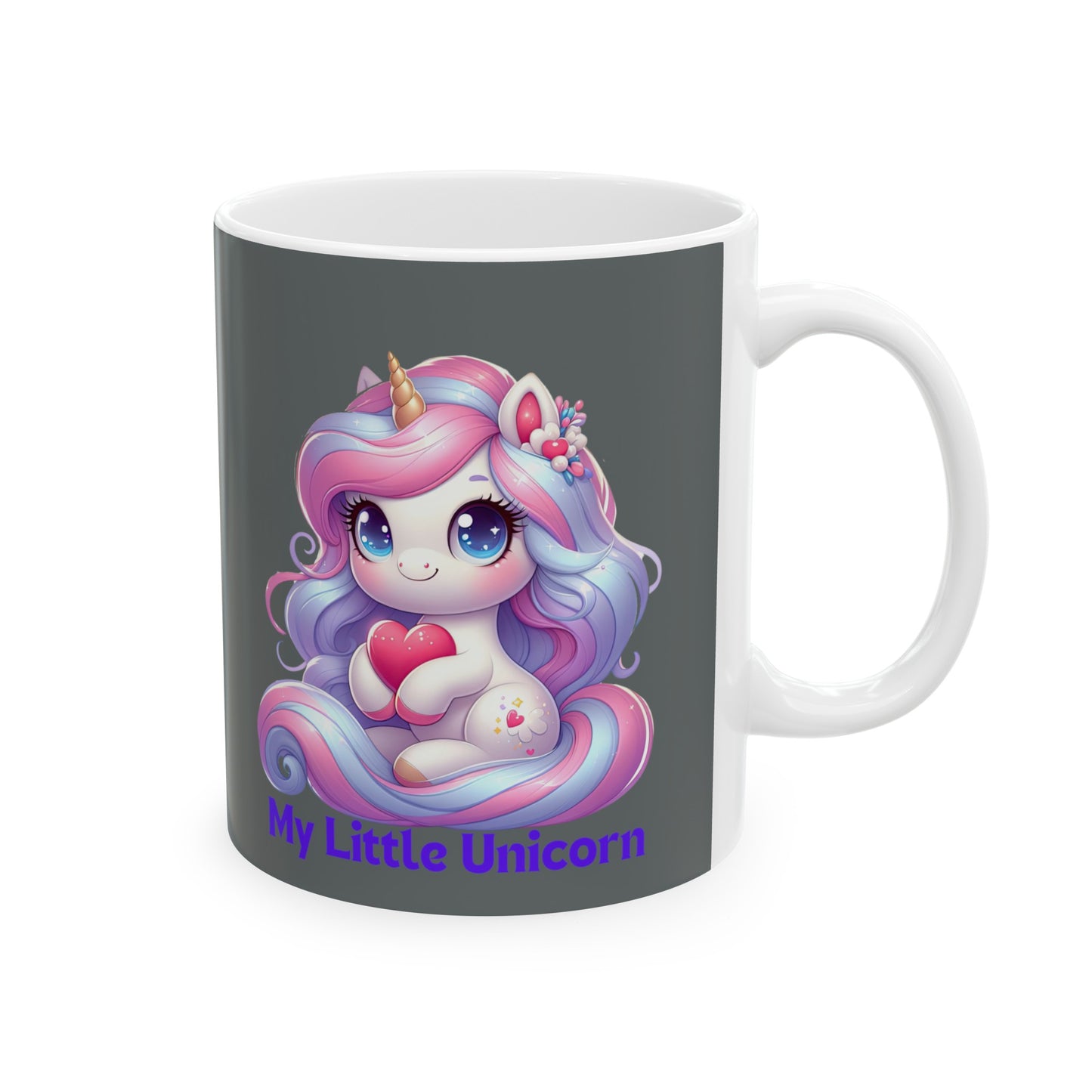 My Little Unicorn Sweet Mug 11 Ounces Dark Grey