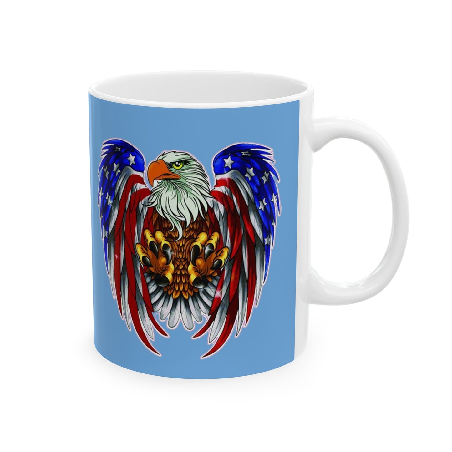 Eagle Make America Great Mug 11 Ounces Light Blue