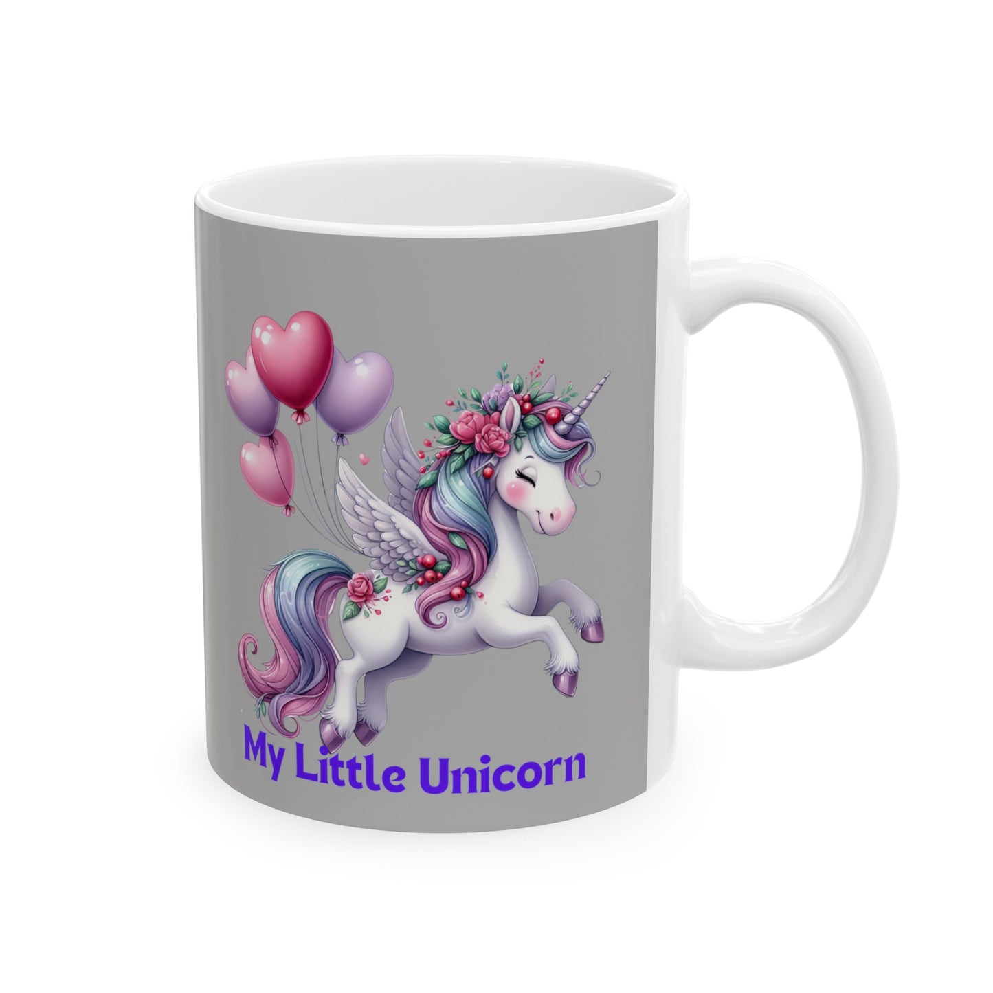 My Little Unicorn Horse Mug 11 Ounces Light Grey