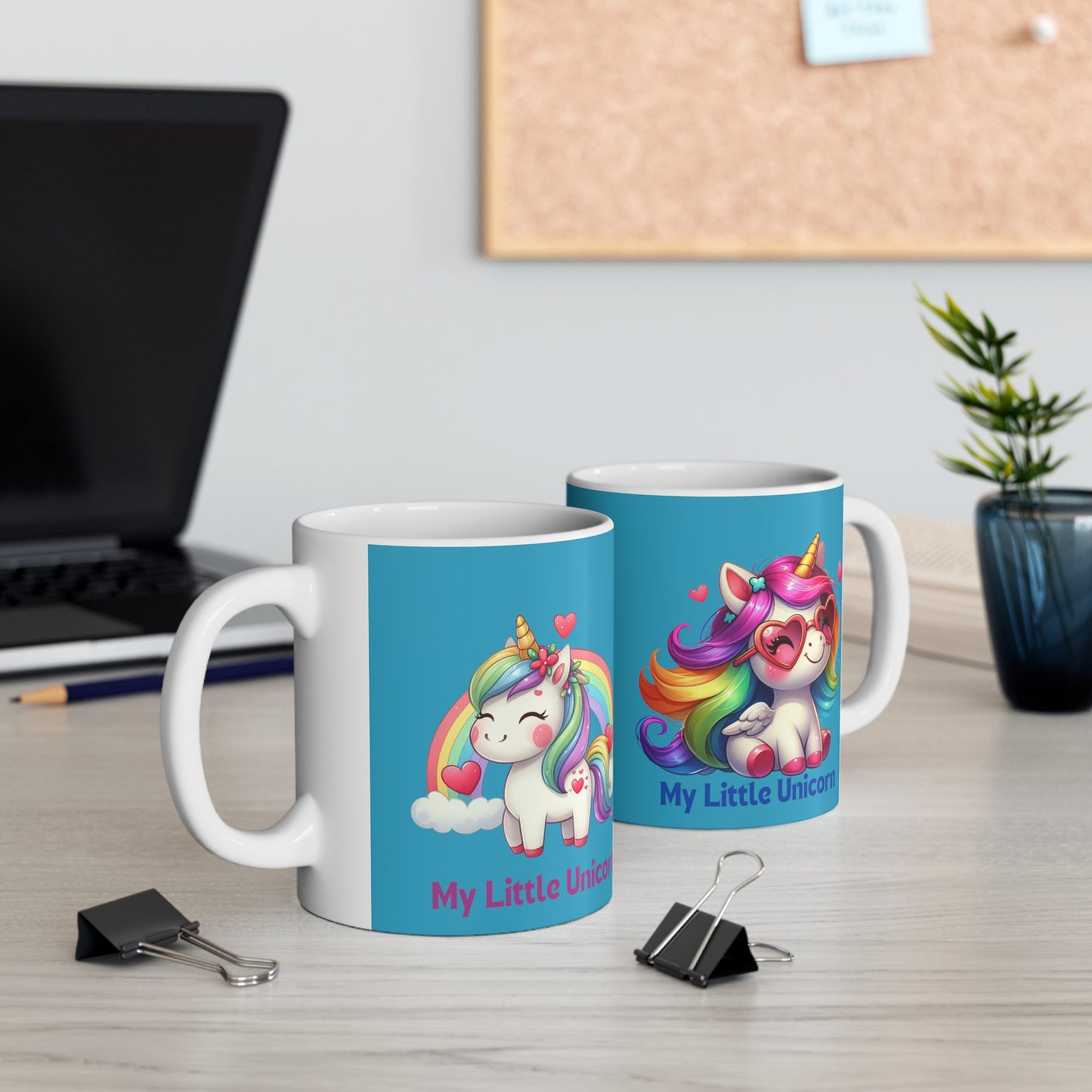 My Little Unicorn Rainbow Mug 11 Ounces Turquoise