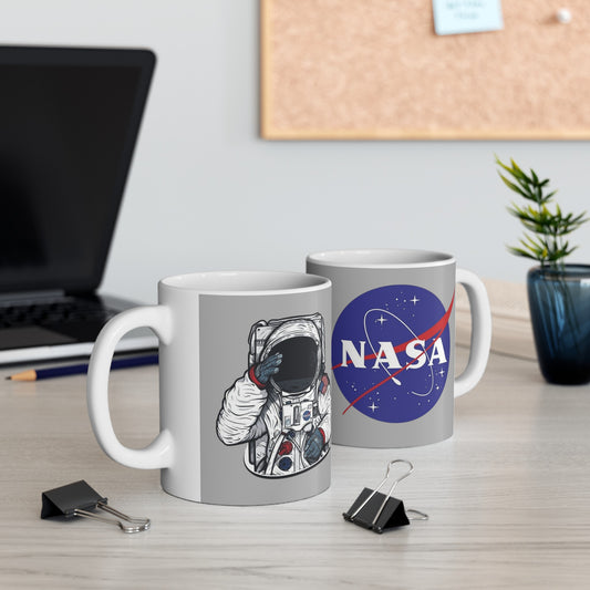 Nasa Alien Mug 11 Ounces Light Grey