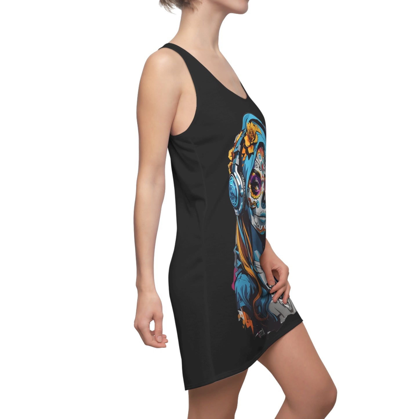 Face Music Women's Cut and Sew Racerback Dress Black