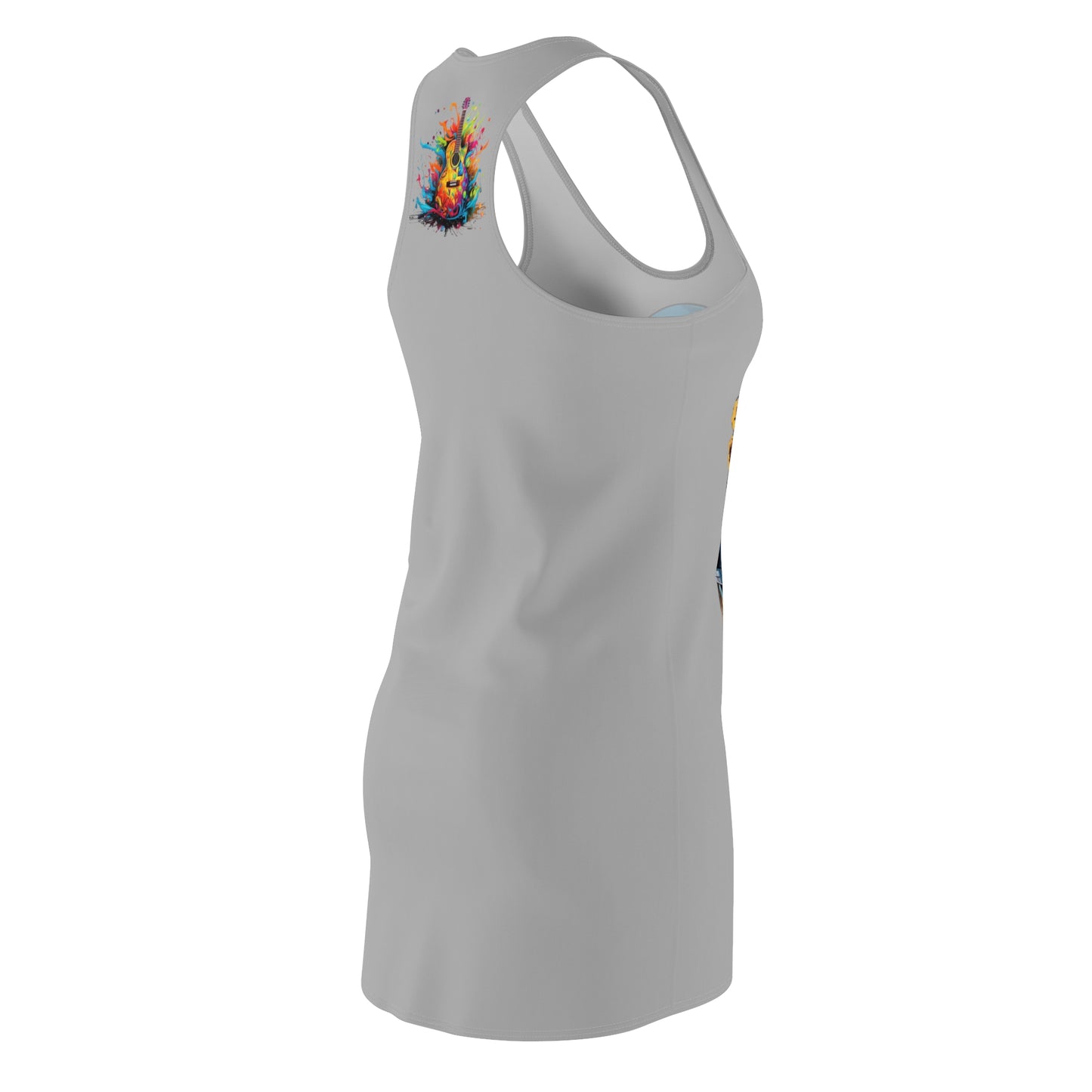 Face Music Women's Cut and Sew Racerback Dress Light Grey