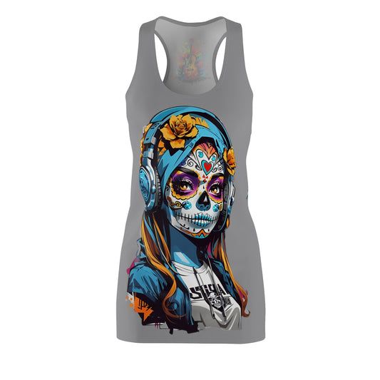 Face Music Women's Cut and Sew Racerback Dress Grey