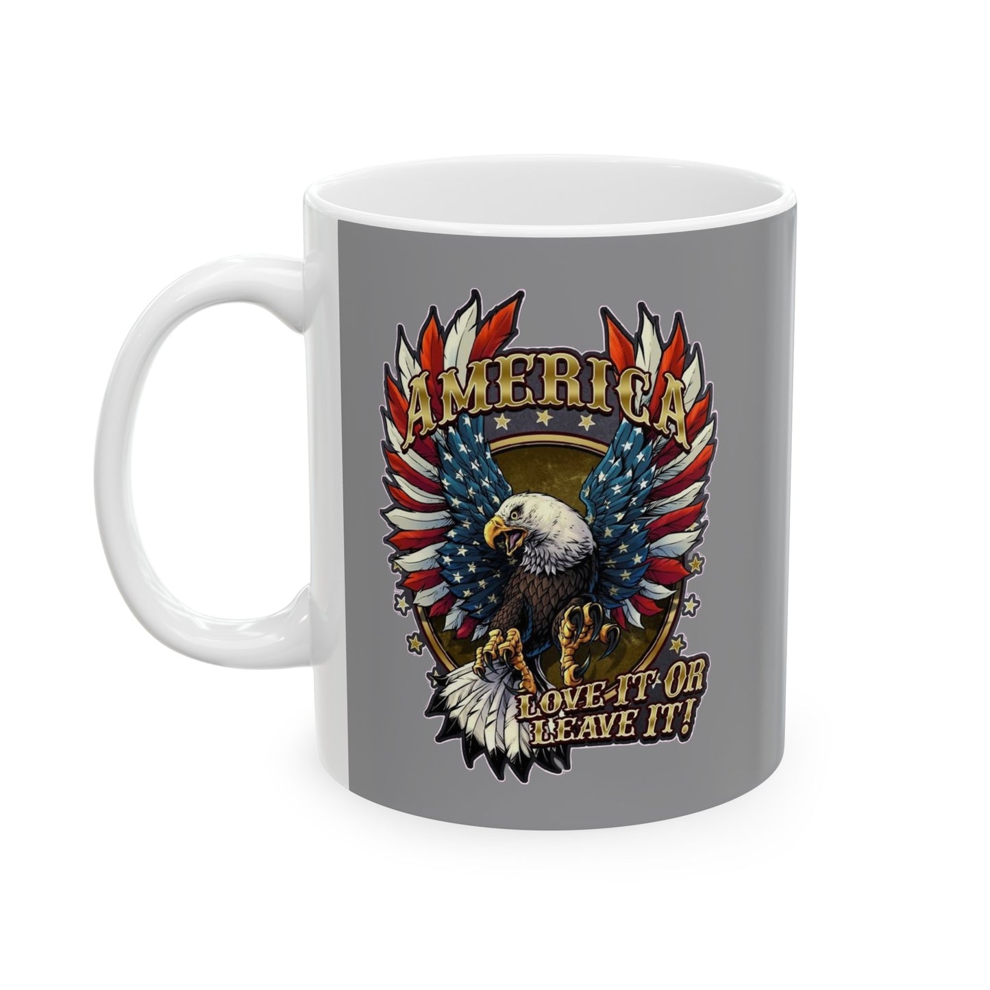 Eagle Mug 11 Ounces Grey