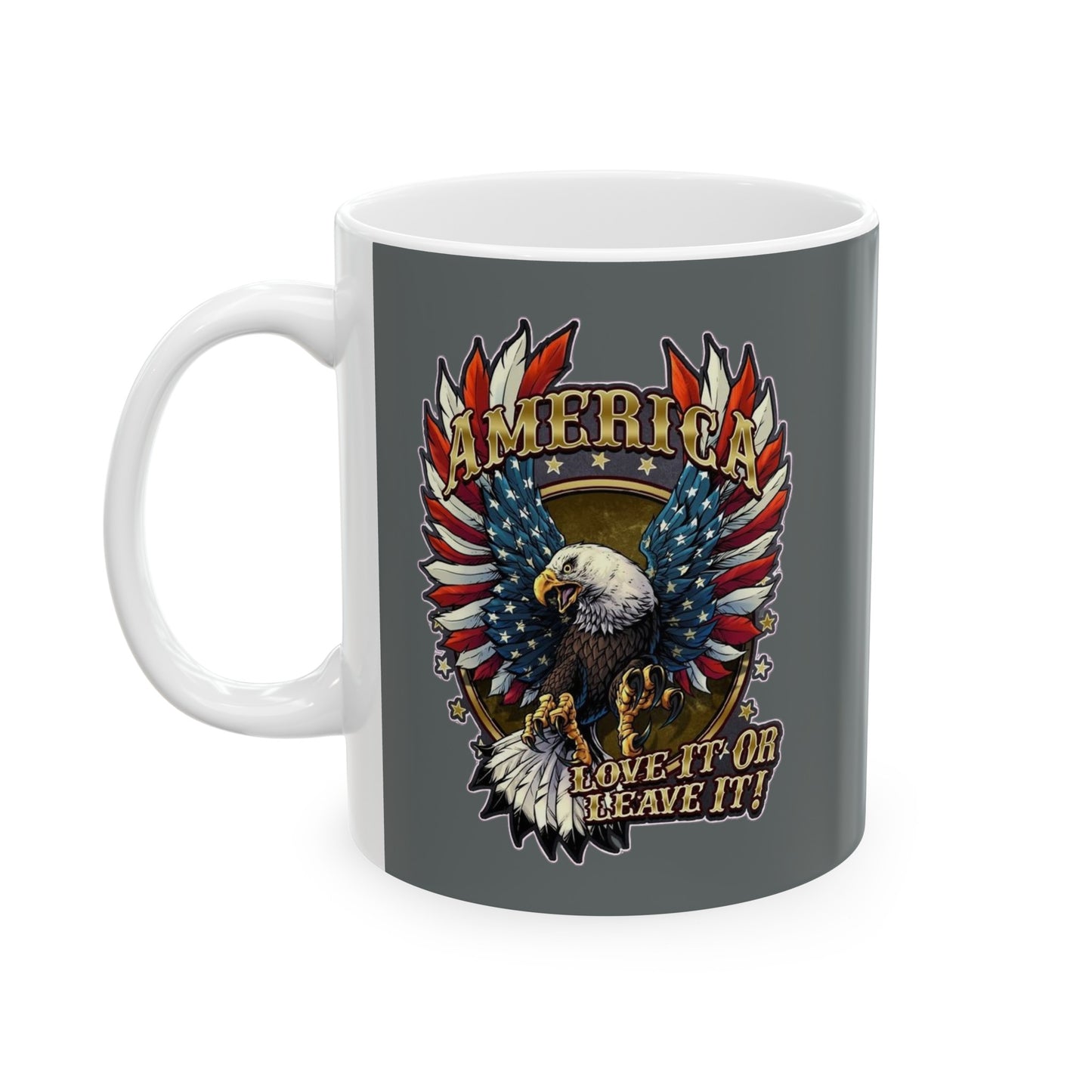 Eagle Mug 11 Ounces Dark Grey