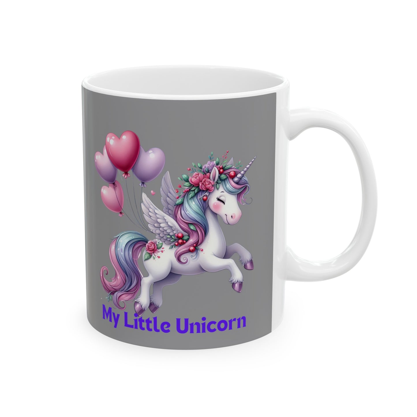 My Little Unicorn Horse Mug 11 Ounces Grey