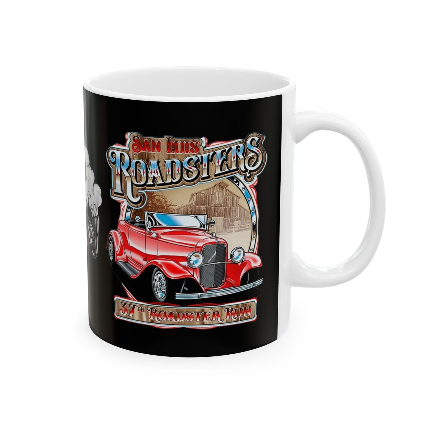 Roadsters Engine Mug 11 Ounces Black