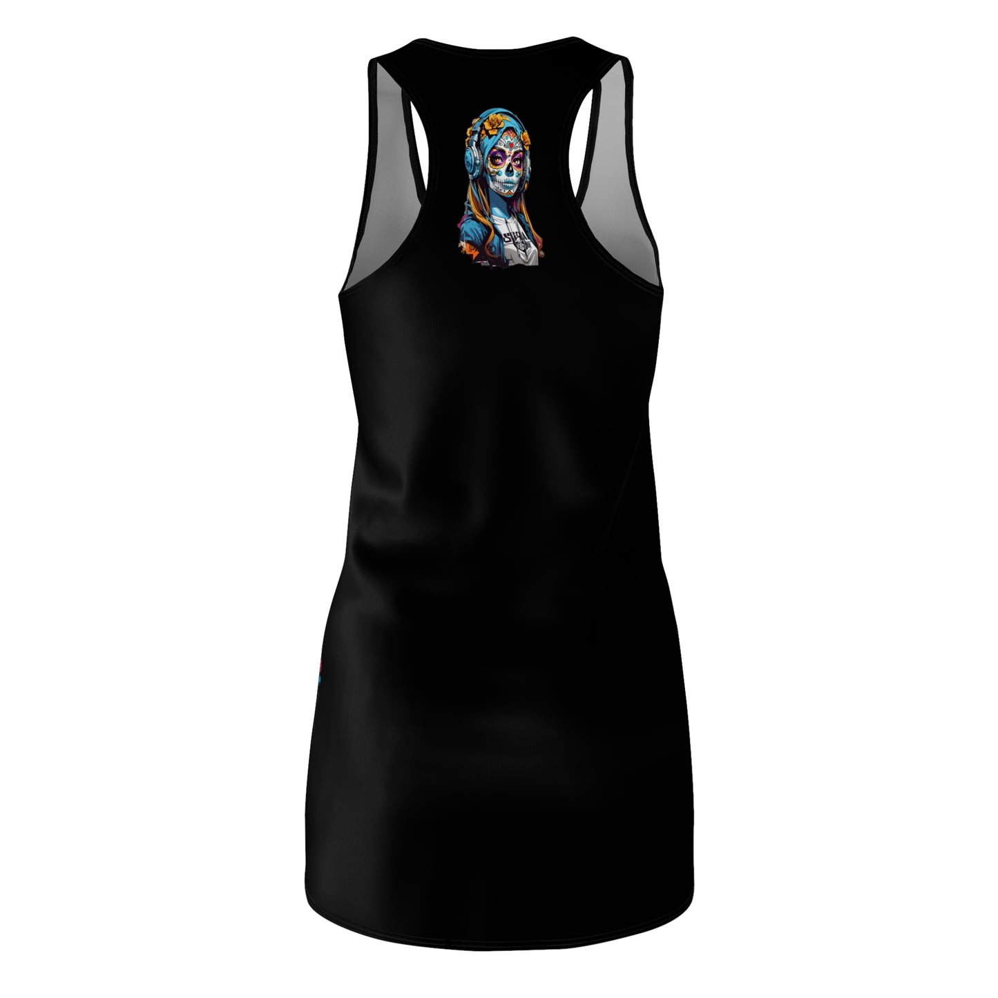 Guitar Women's Cut and Sew Racerback Dress Black