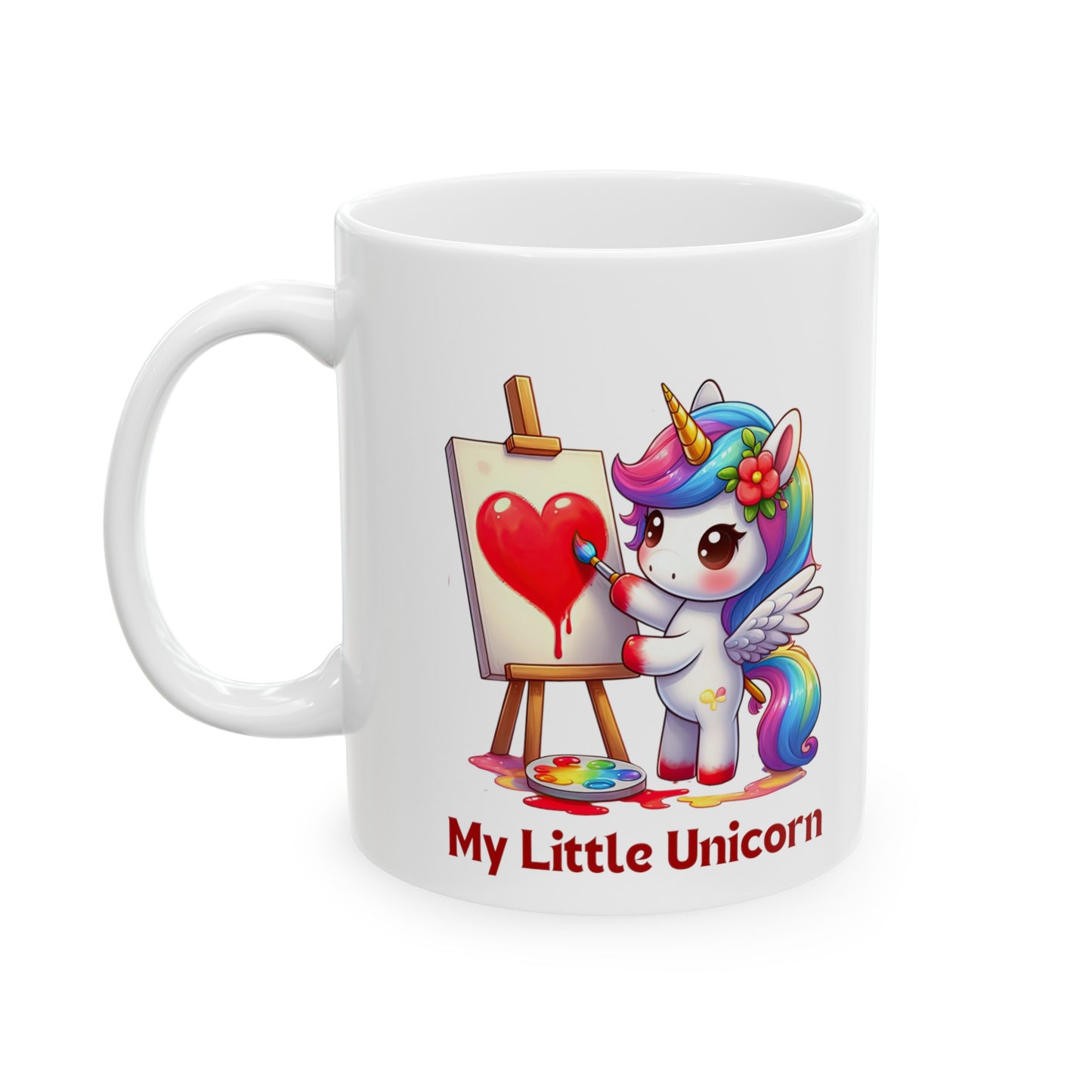 My Little Unicorn Heart Mug 11 Ounces White