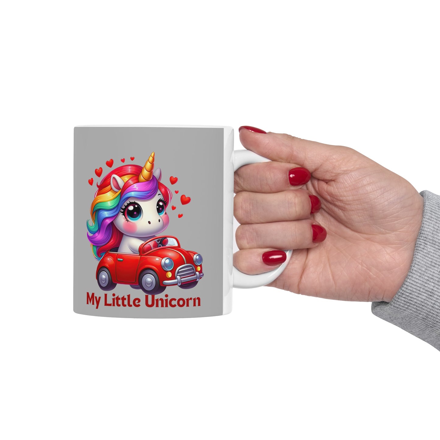 My Little Unicorn Castle Mug 11 Ounces Light Grey