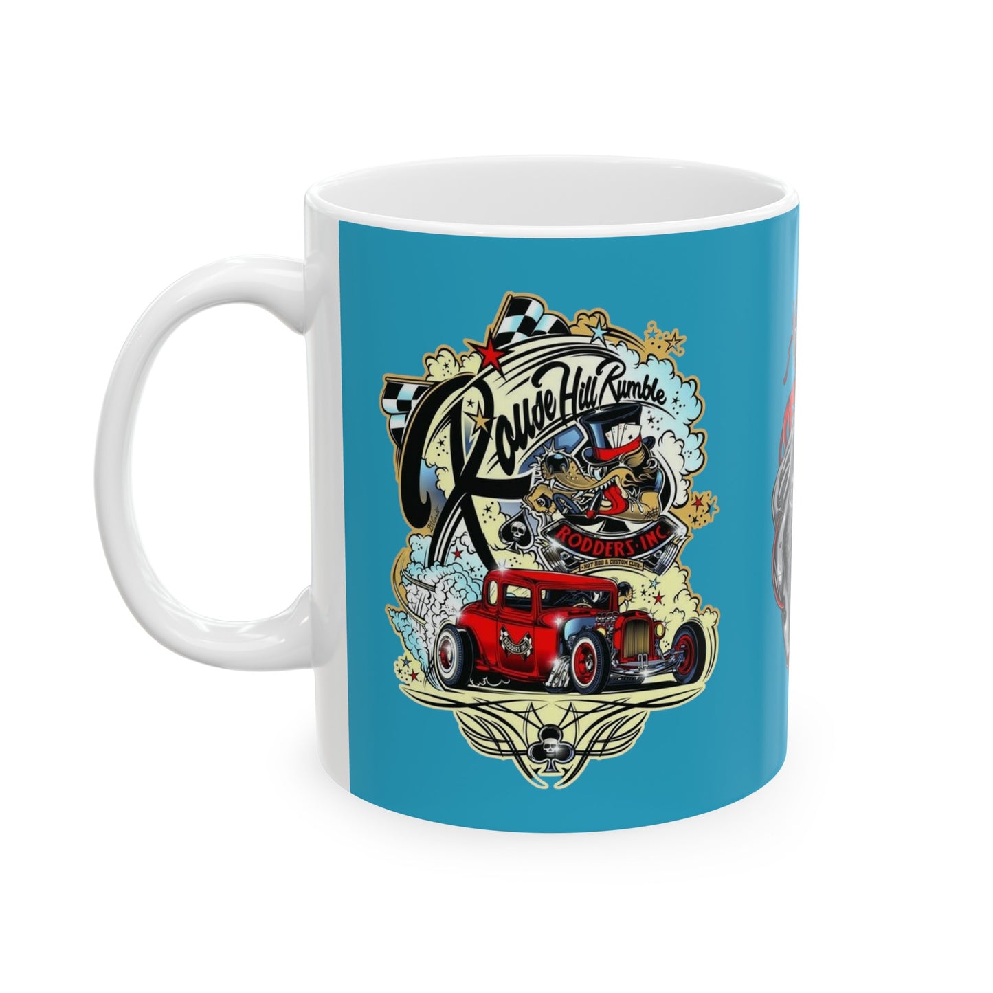 Roadsters Heart Engine Mug 11 Ounces Turquoise