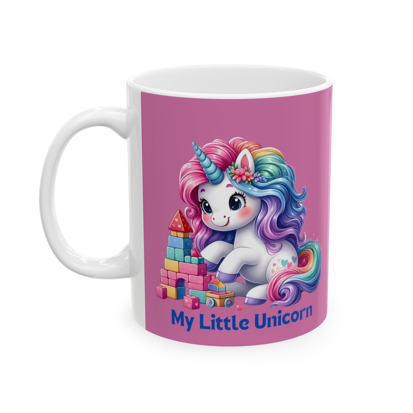 My Little Unicorn Castle Mug 11 Ounces Light Pink