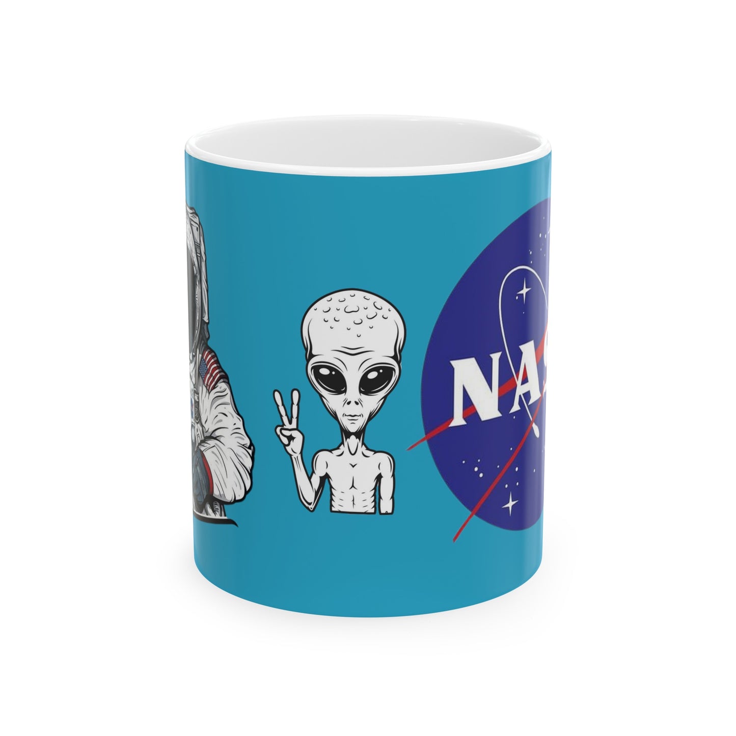 Nasa Alien Mug 11 Ounces Turquoise