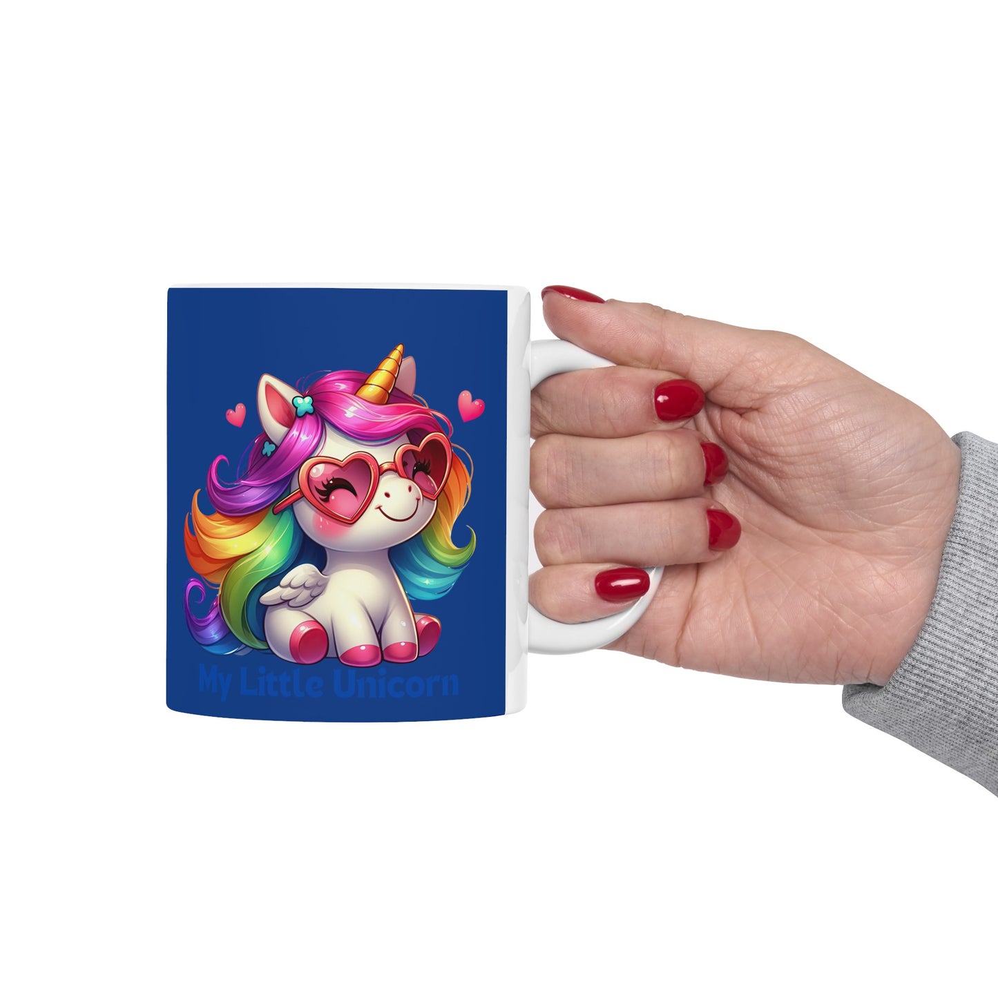 My Little Unicorn Rainbow Mug 11 Ounces Dark Blue