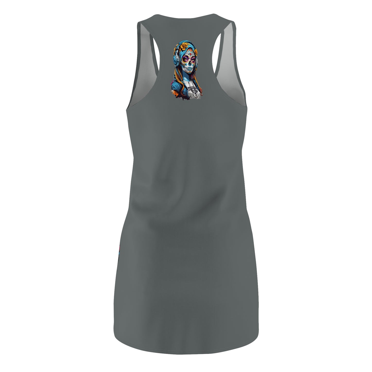 Guitar Women's Cut and Sew Racerback Dress Dark Grey