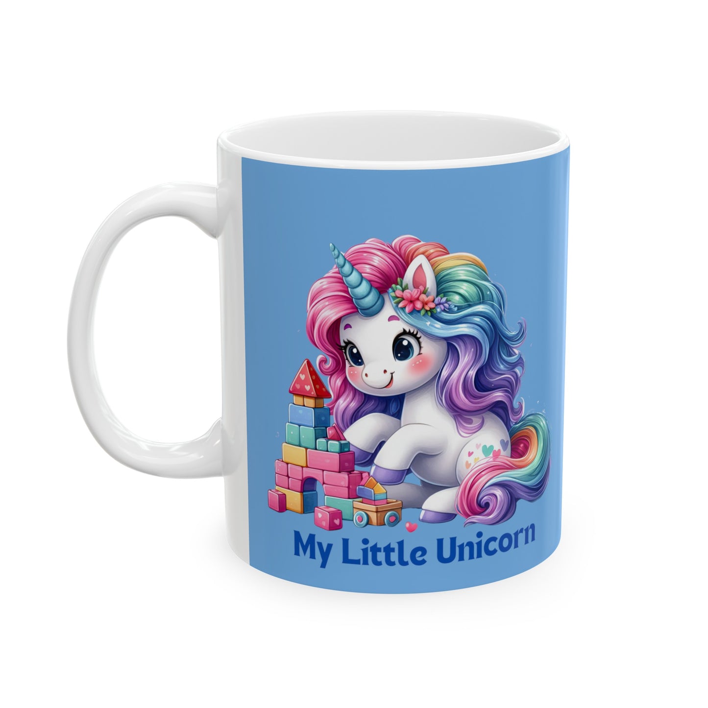 My Little Unicorn Castle Mug 11 Ounces Light Blue