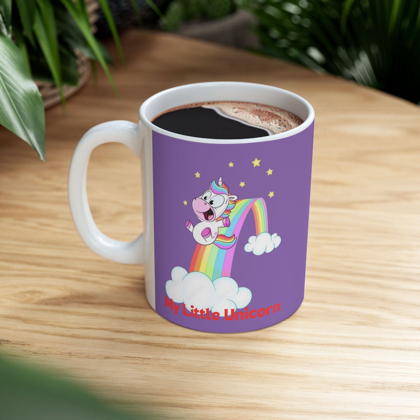 My Little Gold Star Unicorn Mug 11-15 Ounces Light Purple