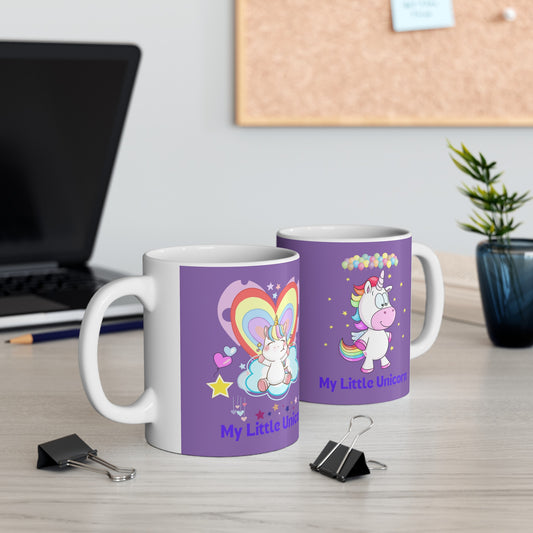 My Little Unicorn Balloons Mug 11 Ounces Light Purple