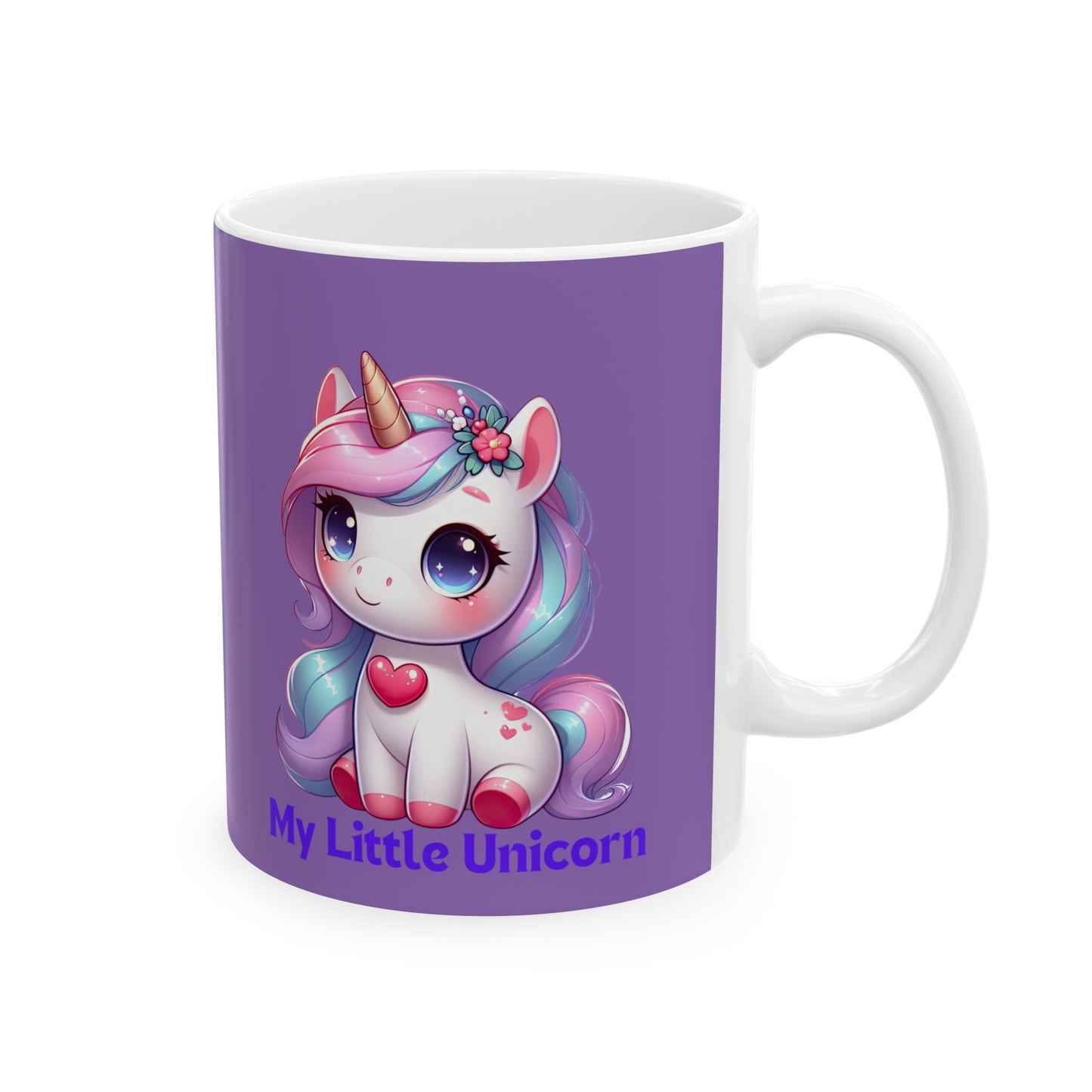 My Little Unicorn Heart Mug 11 Ounces Light Purple