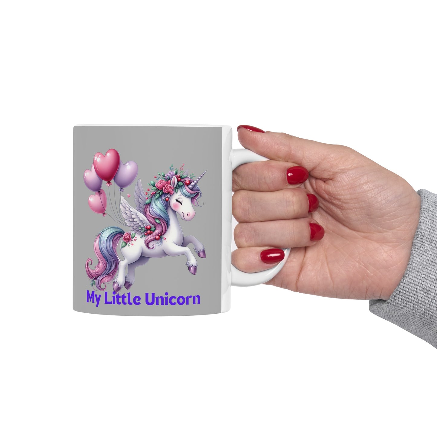 My Little Unicorn Horse Mug 11 Ounces Light Grey