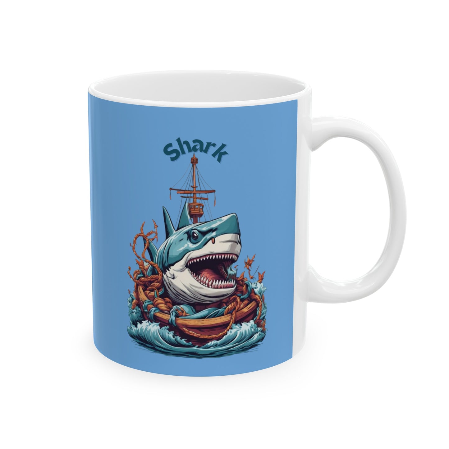 Shark Mug 11 Ounces Light Blue