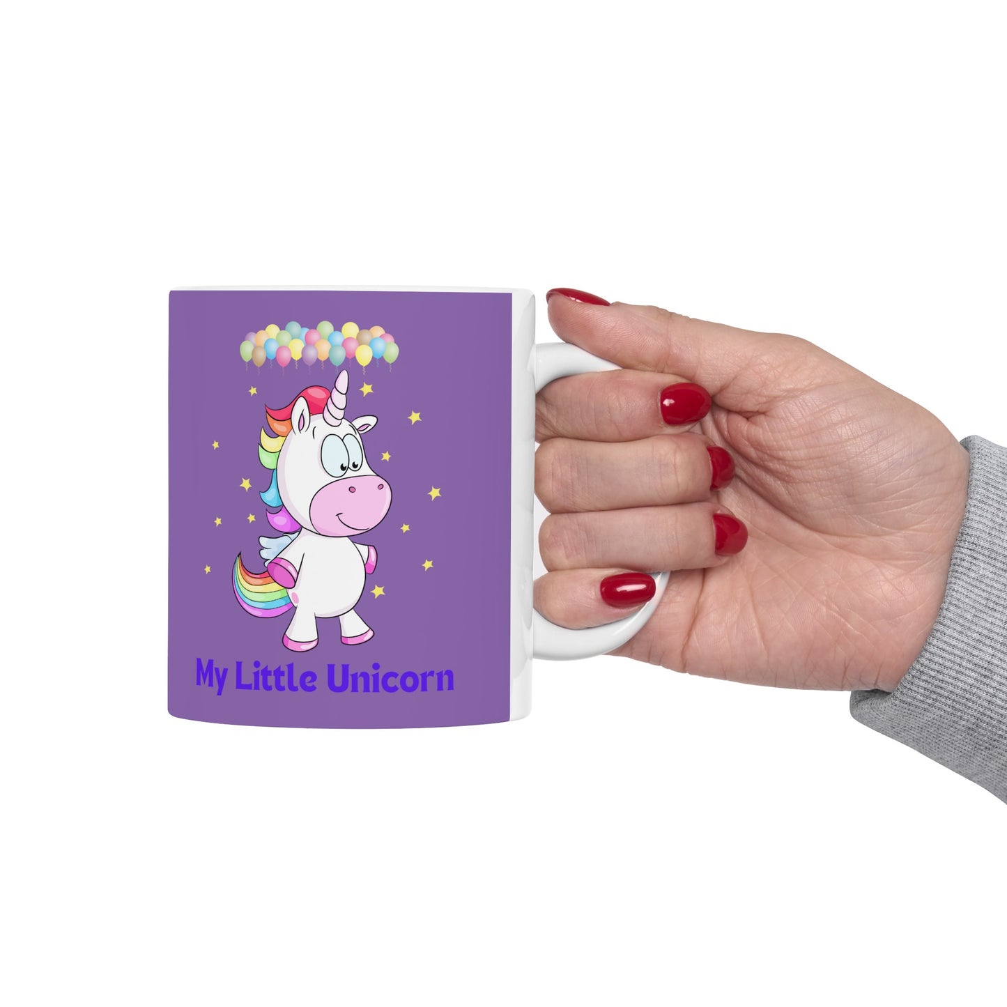 My Little Unicorn Balloons Mug 11 Ounces Light Purple