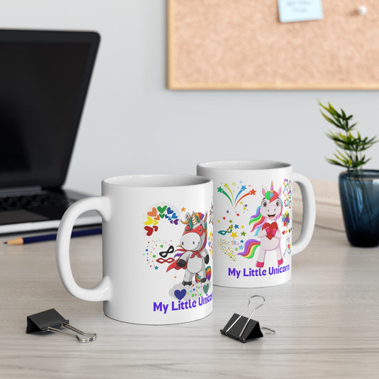 My Little Unicorn Couple Mug 11 Ounces White