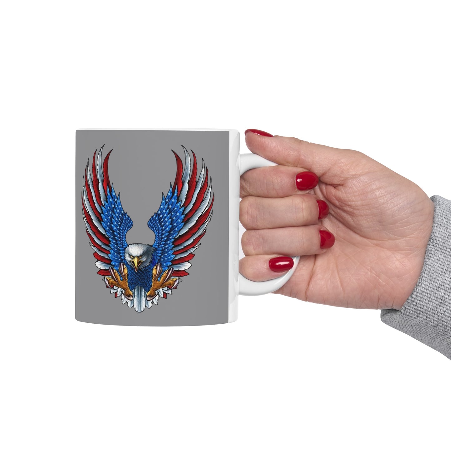 Eagle Mug 11 Ounces Grey