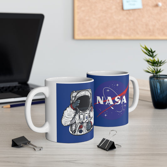 Nasa Alien Mug 11 Ounces Dark Blue