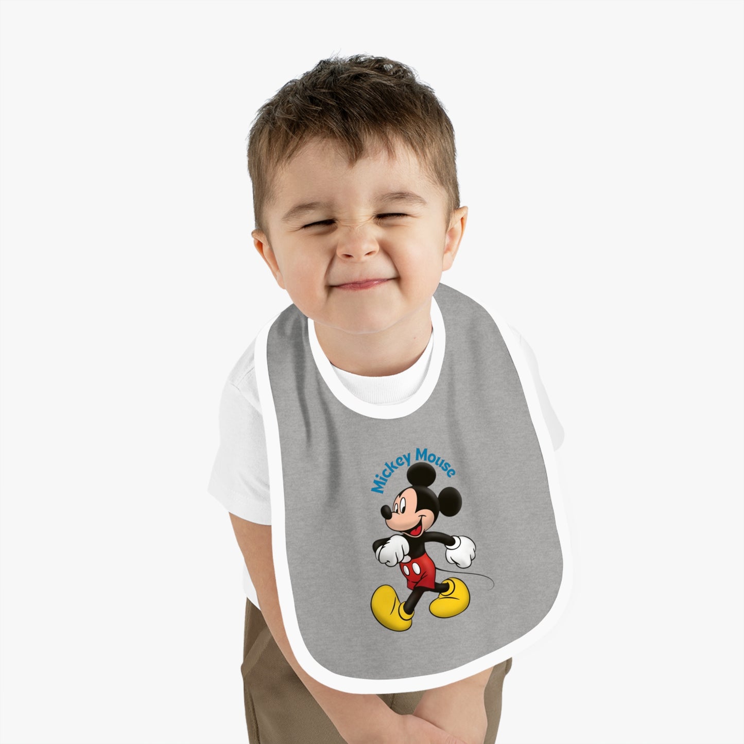 Mickey Mouse Baby Contrast Trim Jersey Bib