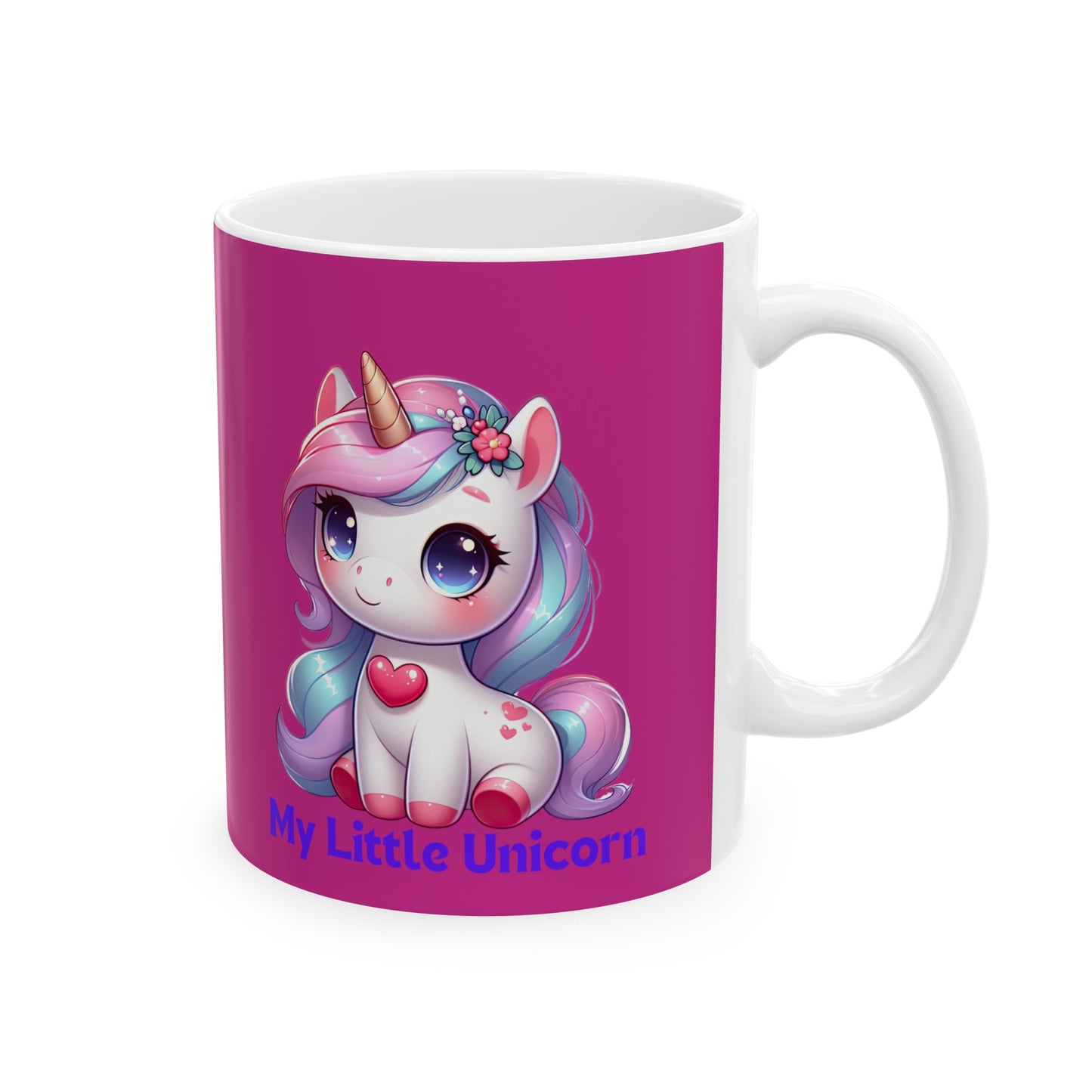 My Little Unicorn Heart Mug 11 Ounces Pink