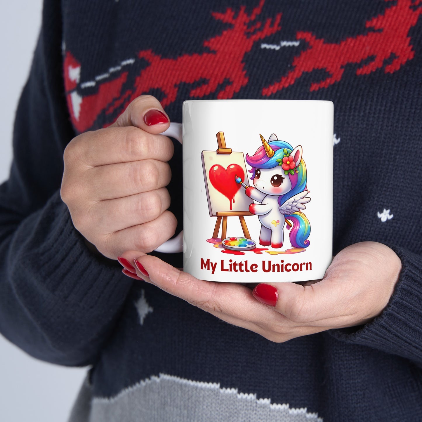 My Little Unicorn Heart Mug 11 Ounces White