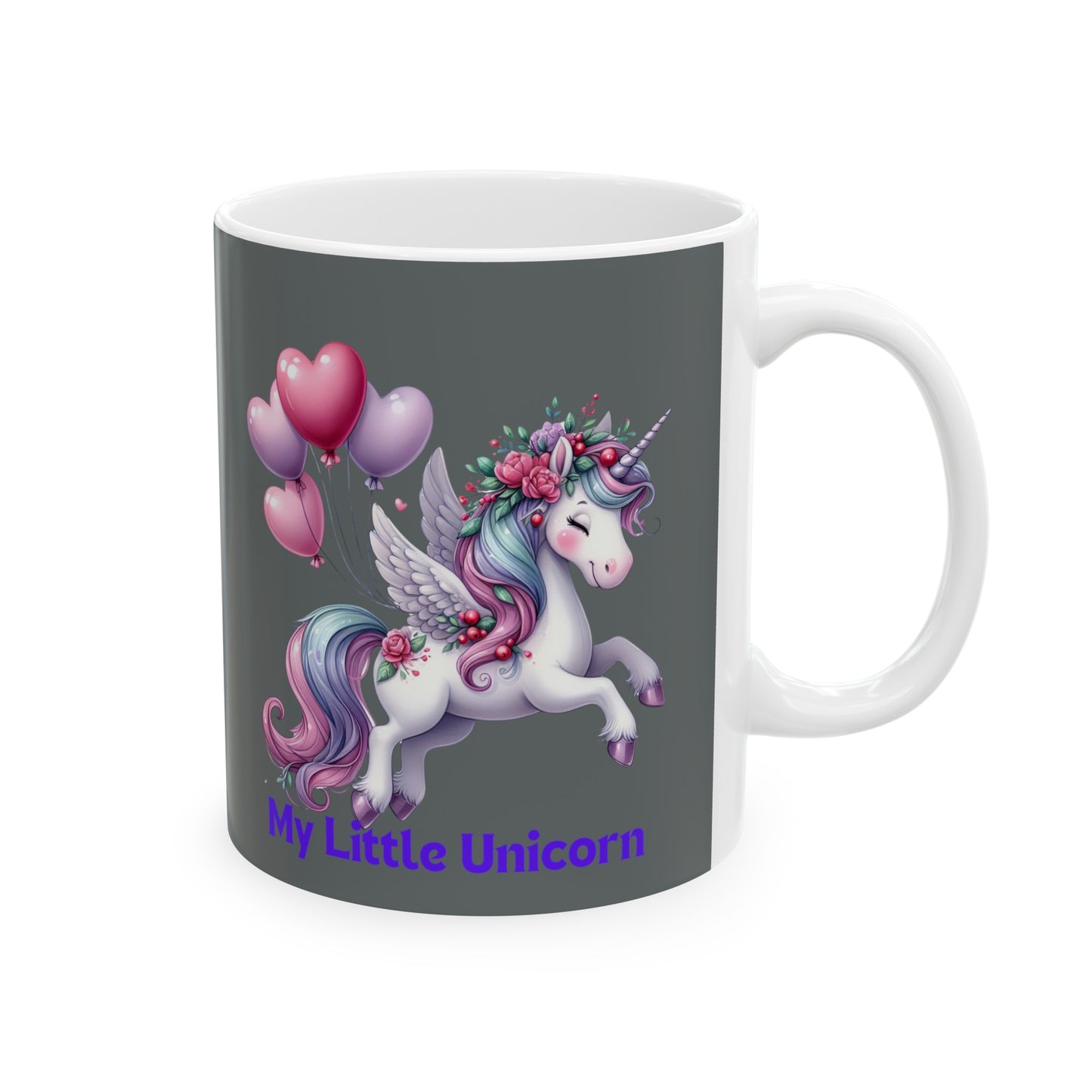 My Little Unicorn Horse Mug 11 Ounces Dark Grey