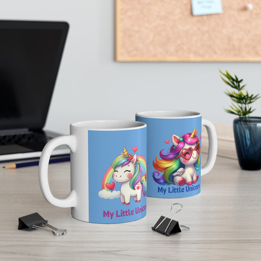 My Little Unicorn Rainbow Mug 11 Ounces Light Blue