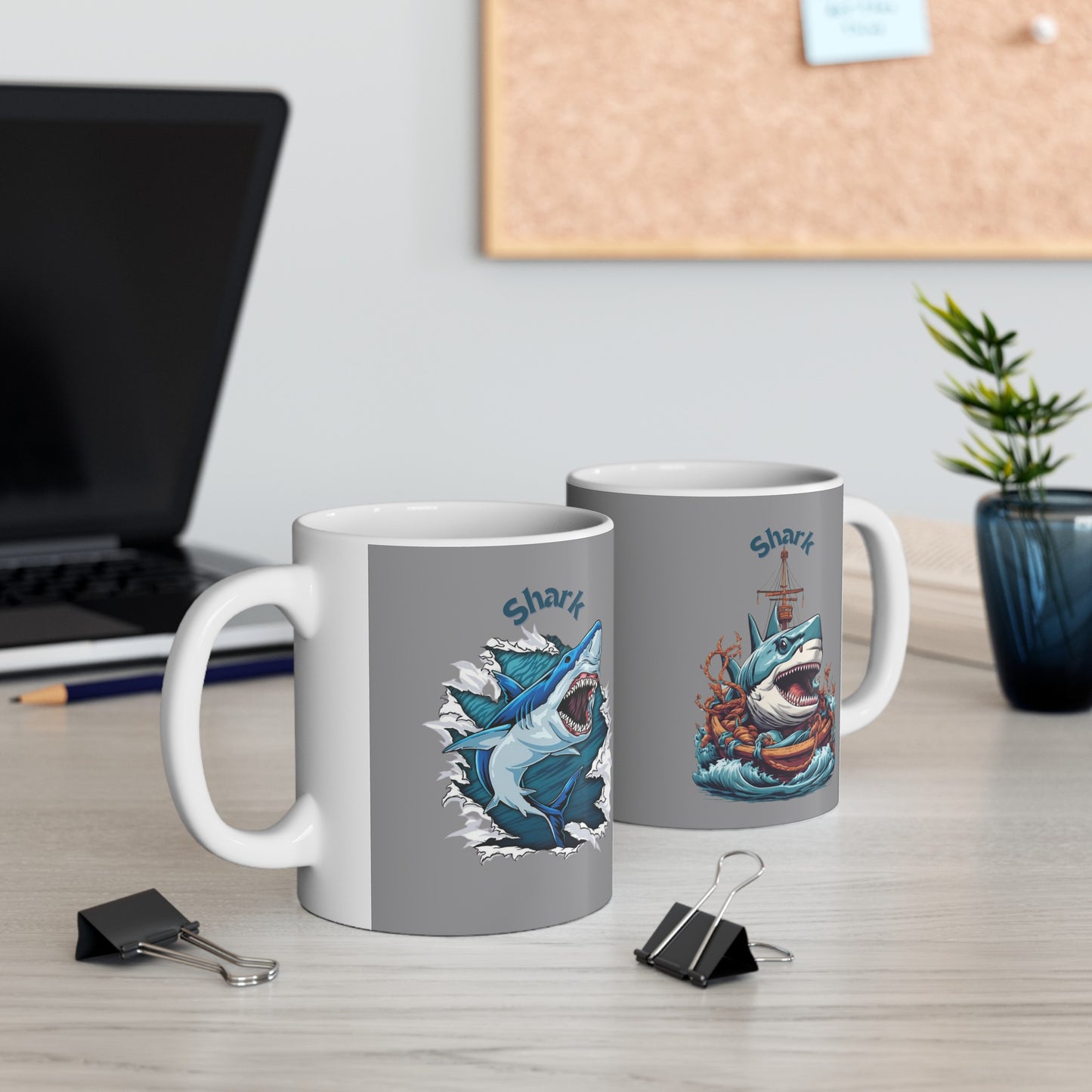 Shark Mug 11 Ounces Grey