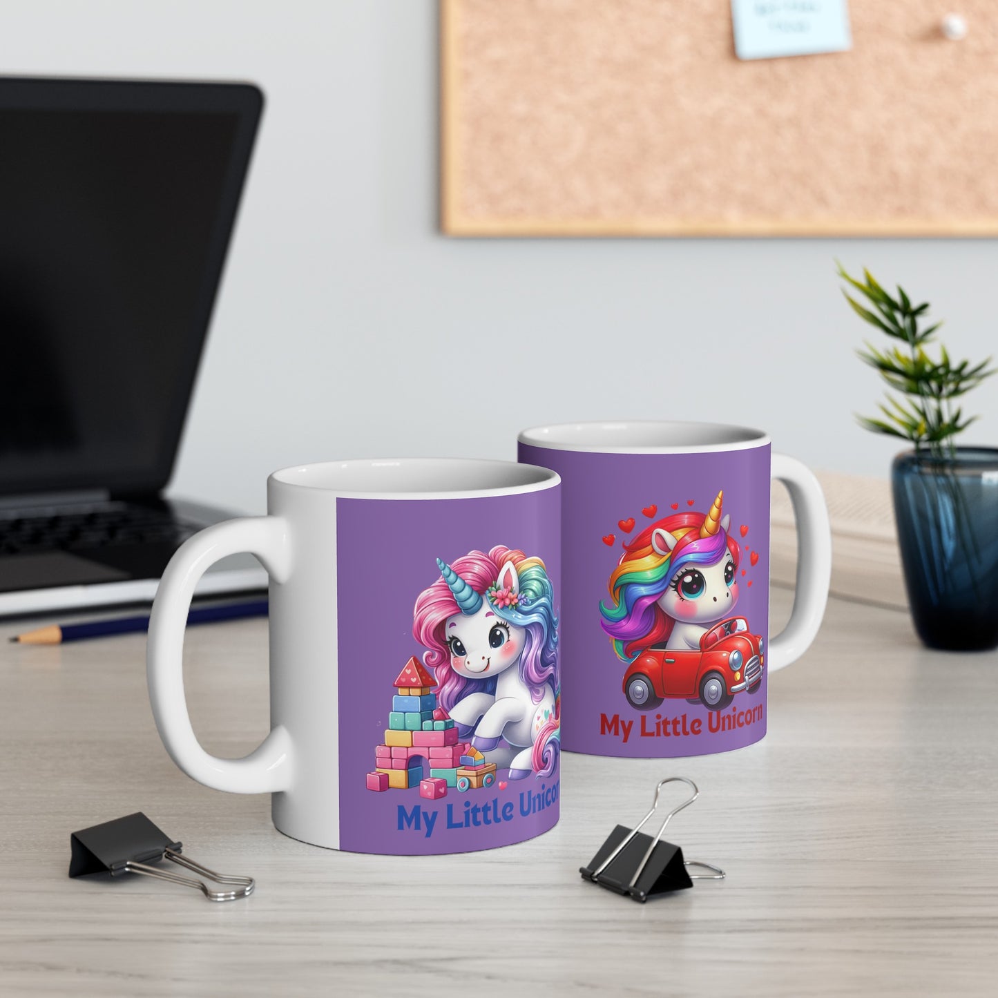 My Little Unicorn Castle Mug 11 Ounces Light Purple