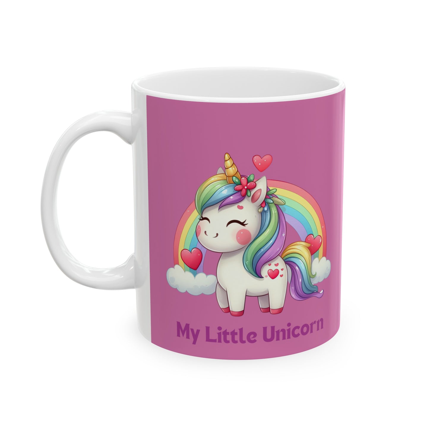 My Little Unicorn Rainbow Mug 11 Ounces Light Pink