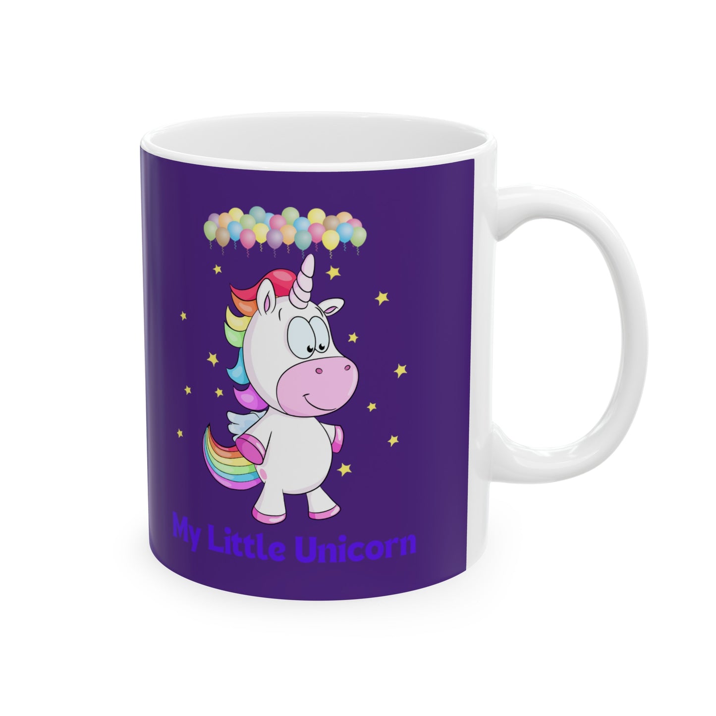 My Little Unicorn Balloons Mug 11 Ounces Purple