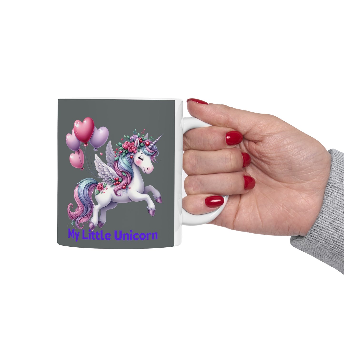 My Little Unicorn Horse Mug 11 Ounces Dark Grey