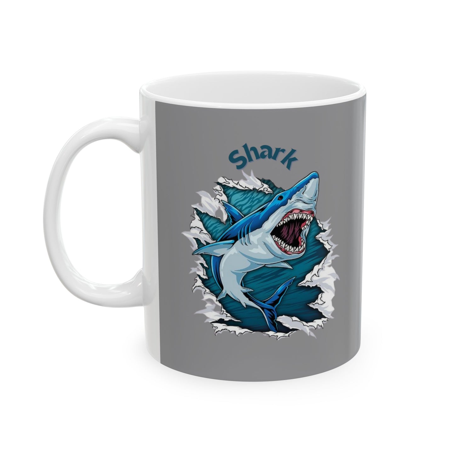 Shark Mug 11 Ounces Grey