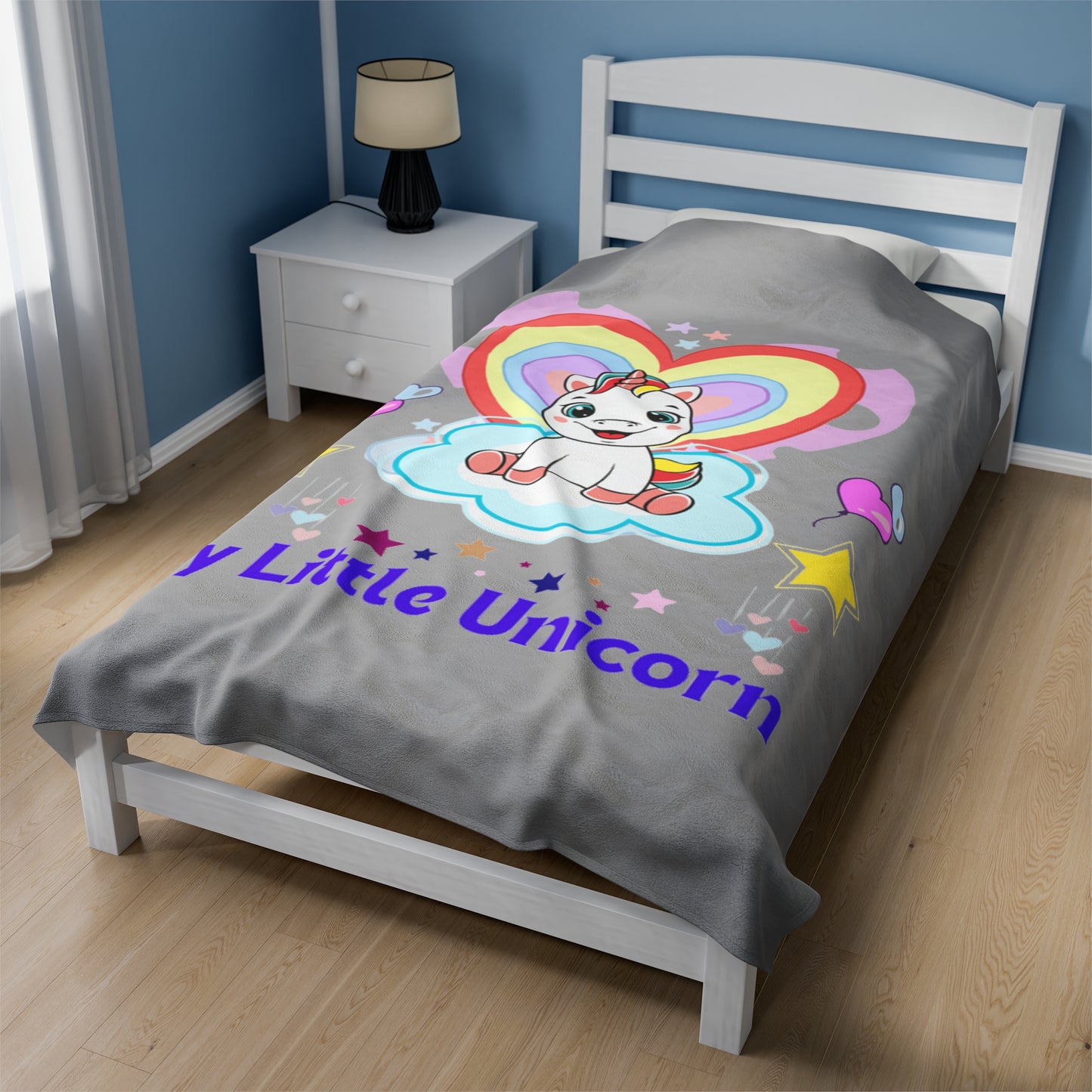 My Little Gold Star Unicorn Blankets White