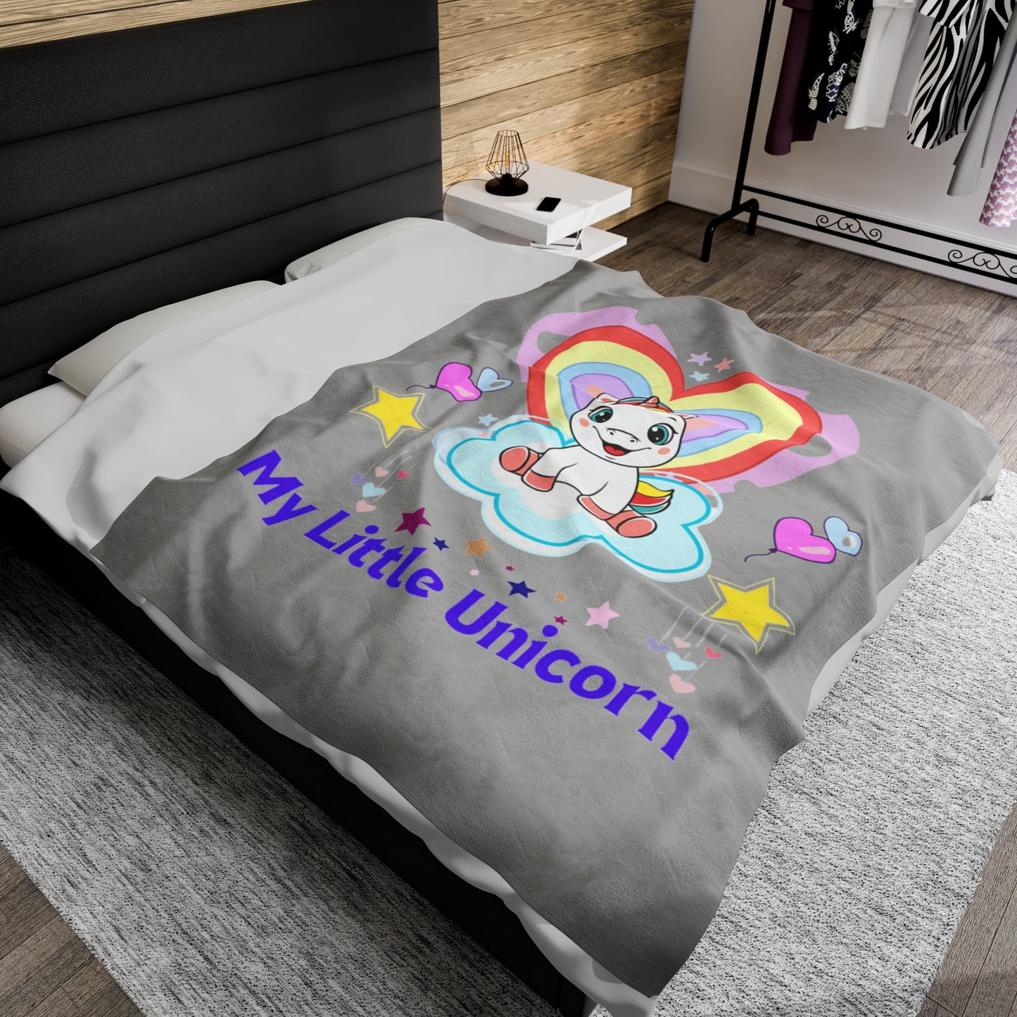 My Little Gold Star Unicorn Blankets White