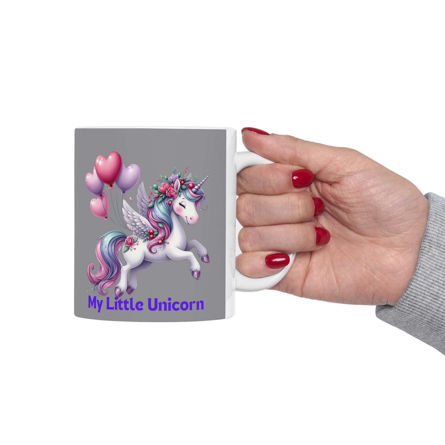 My Little Unicorn Horse Mug 11 Ounces Grey