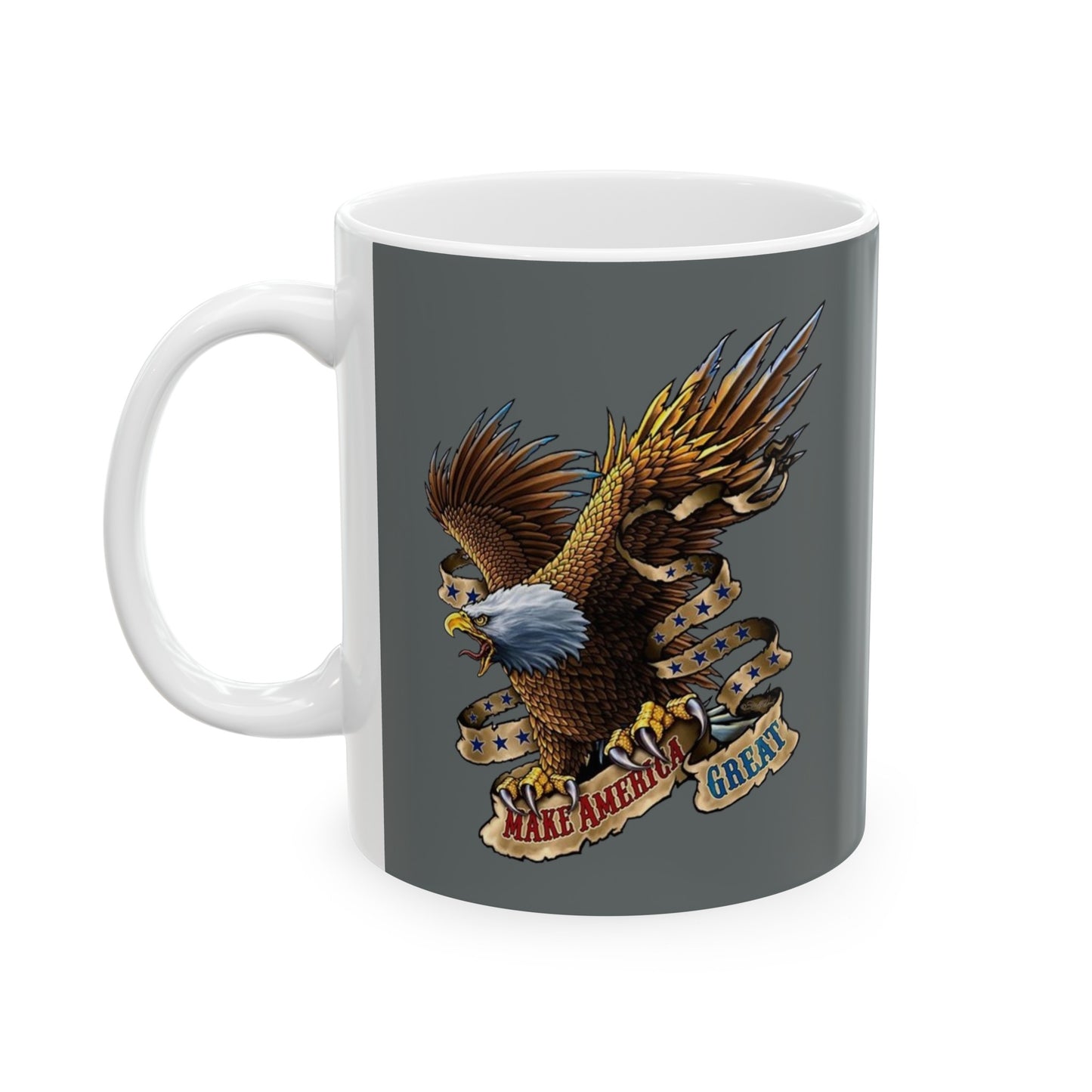 Eagle Make America Great Mug 11 Ounces Dark Grey