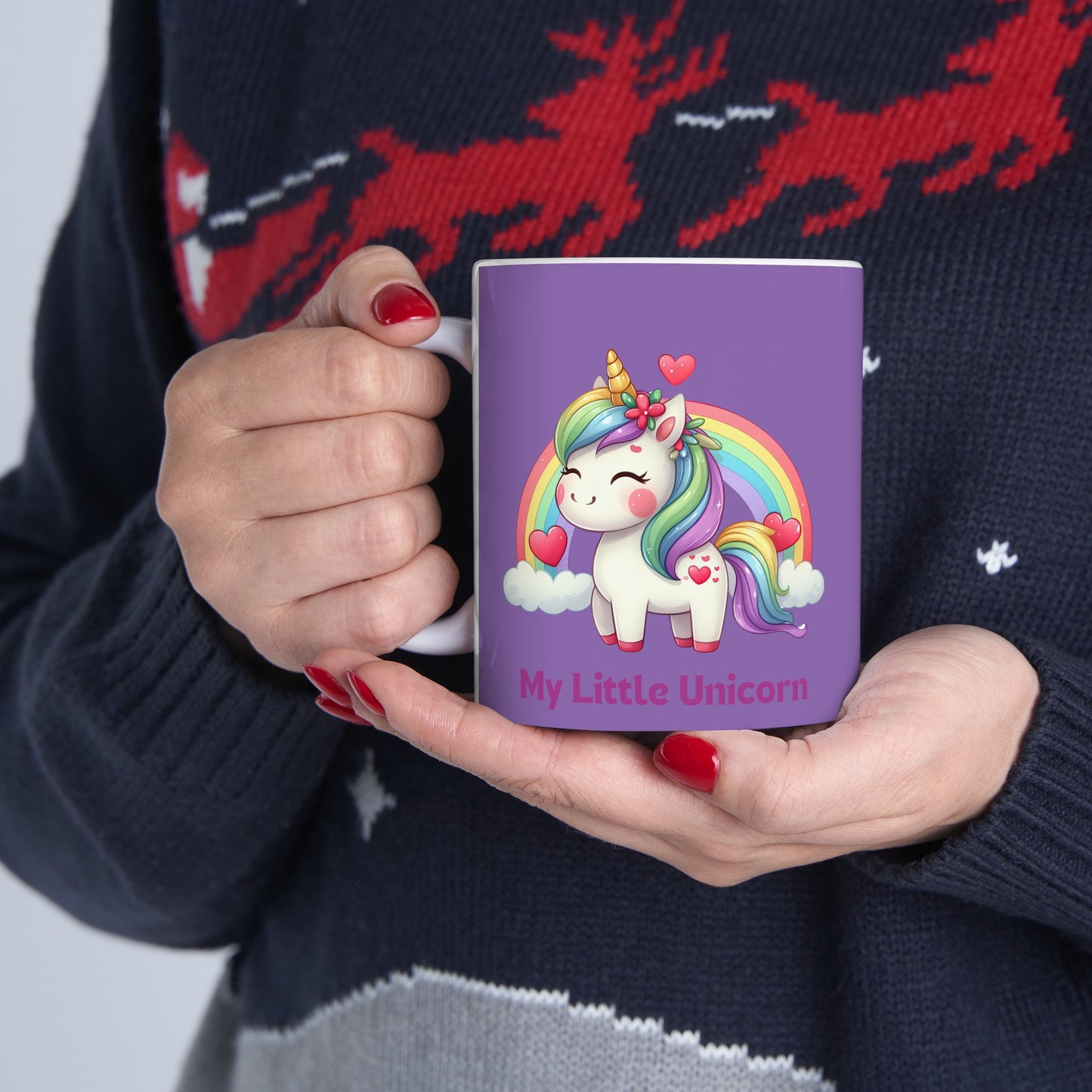 My Little Unicorn Rainbow Mug 11 Ounces Light Purple