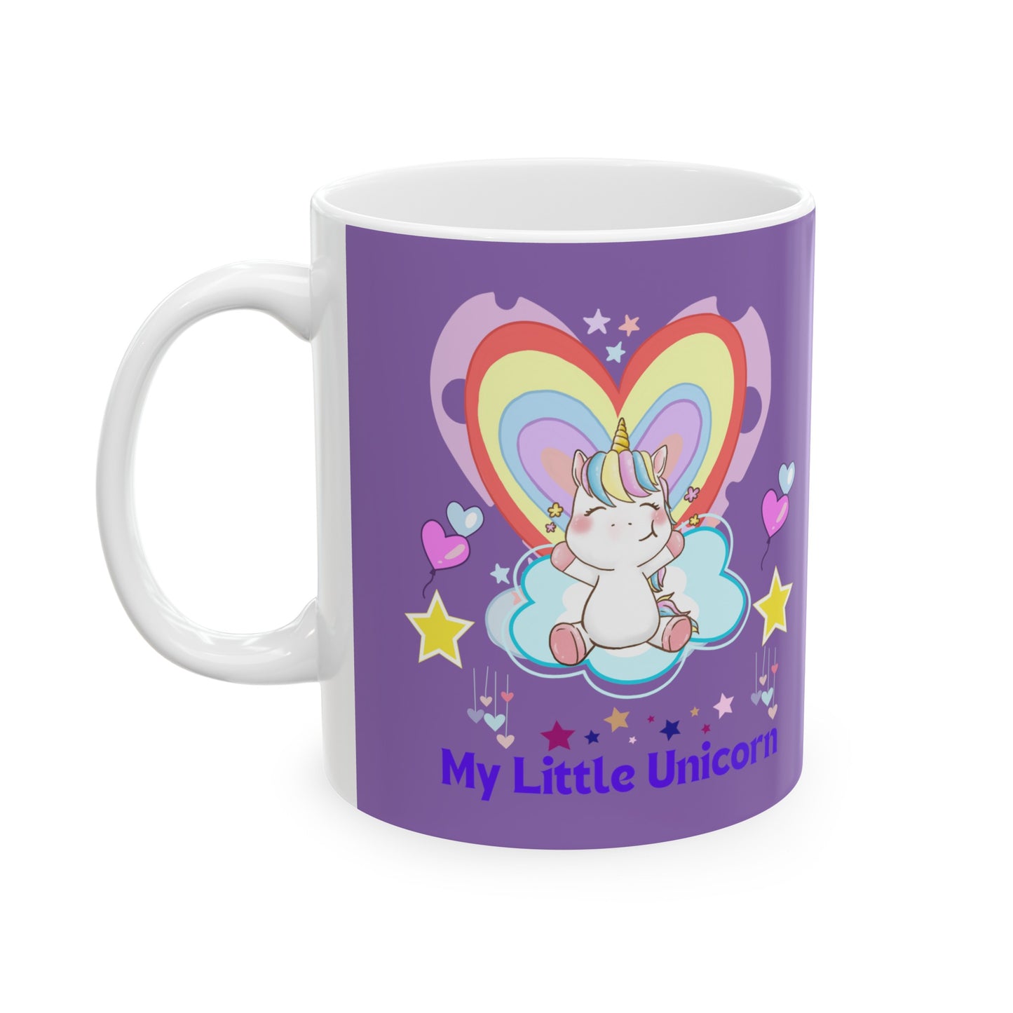 My Little Unicorn Balloons Mug 11 Ounces Light Purple