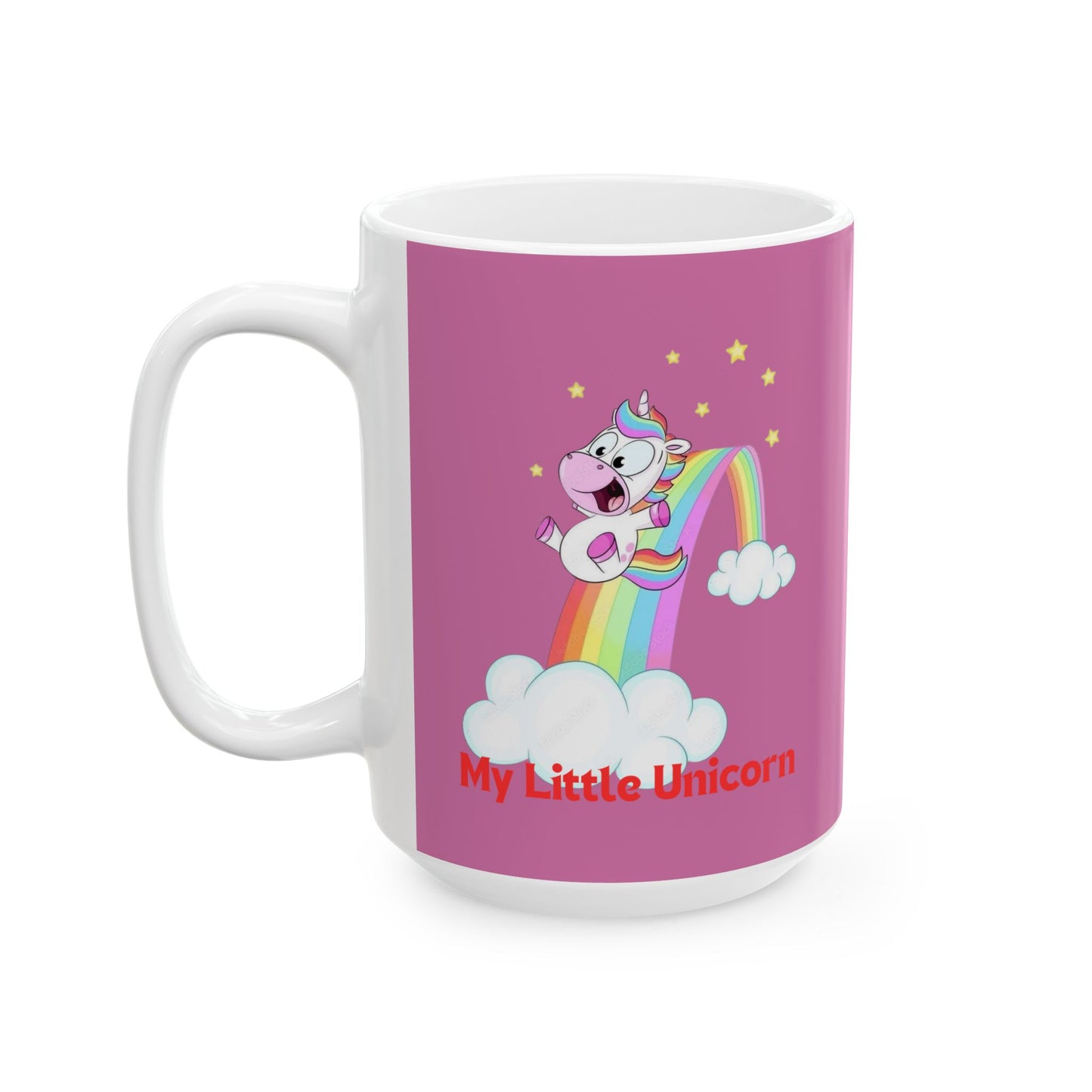 My Little Gold Star Unicorn Mug 11-15 Ounces Light Pink