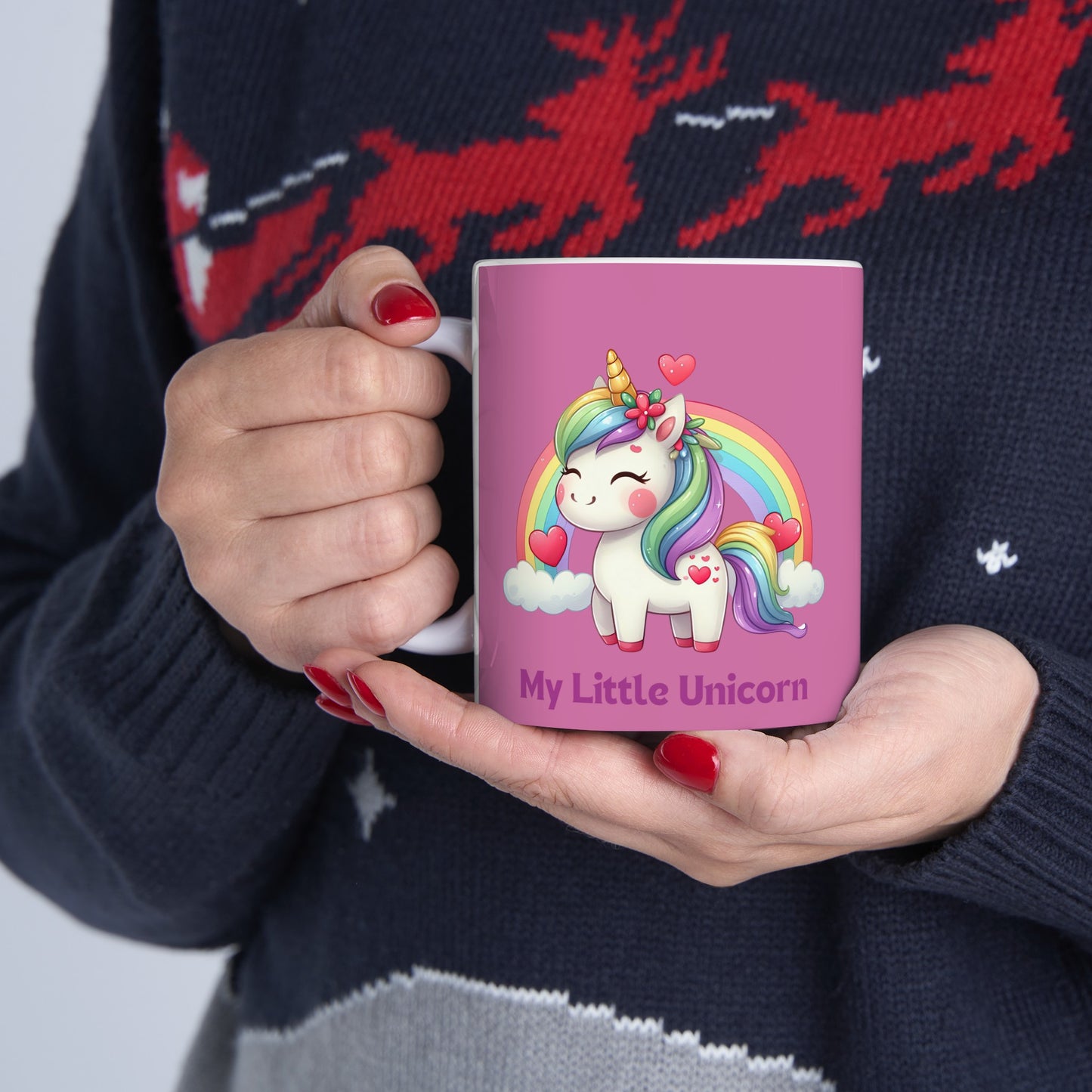 My Little Unicorn Rainbow Mug 11 Ounces Light Pink