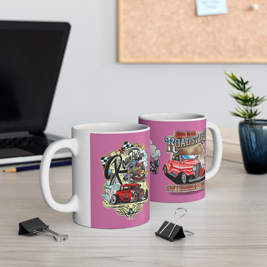 Roadsters Engine Mug 11 Ounces Light Pink